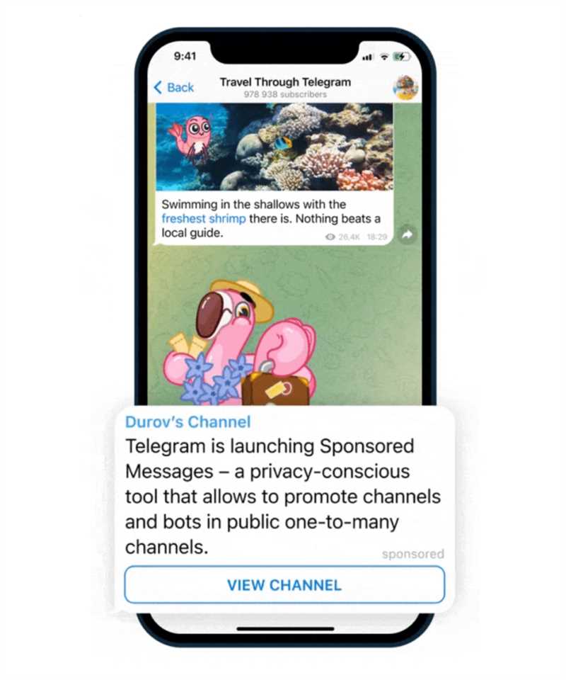 Принципы работы рекламы в Telegram Ads